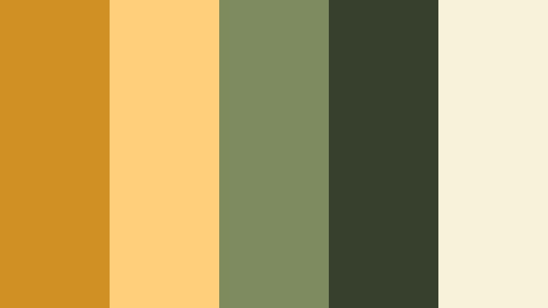 market morning stroll golden ochre color palette with hex codes