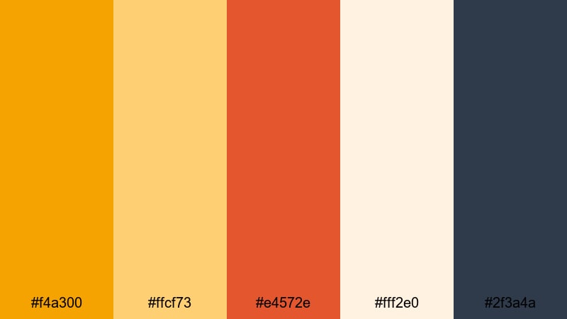 market spice morning saffron color palette with hex codes
