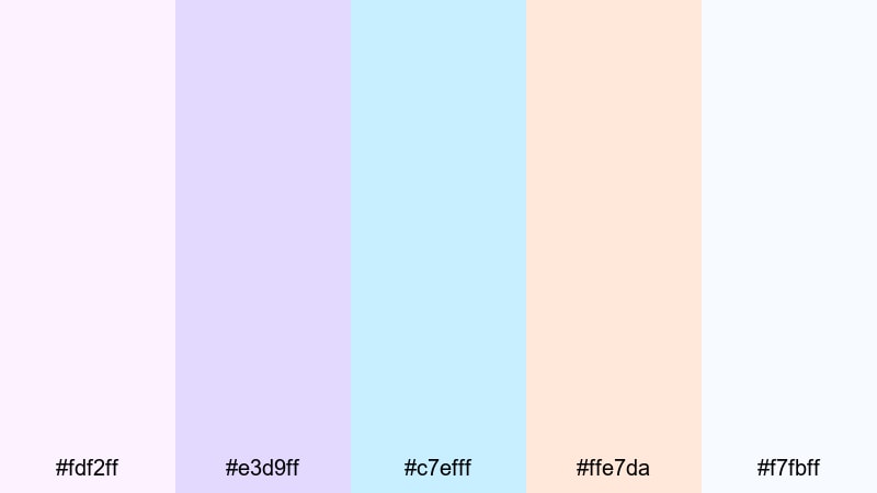 marshmallow skies candy color palette with hex codes