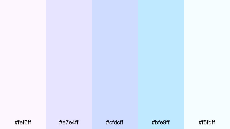 marshmallow skies soft color palette with hex codes