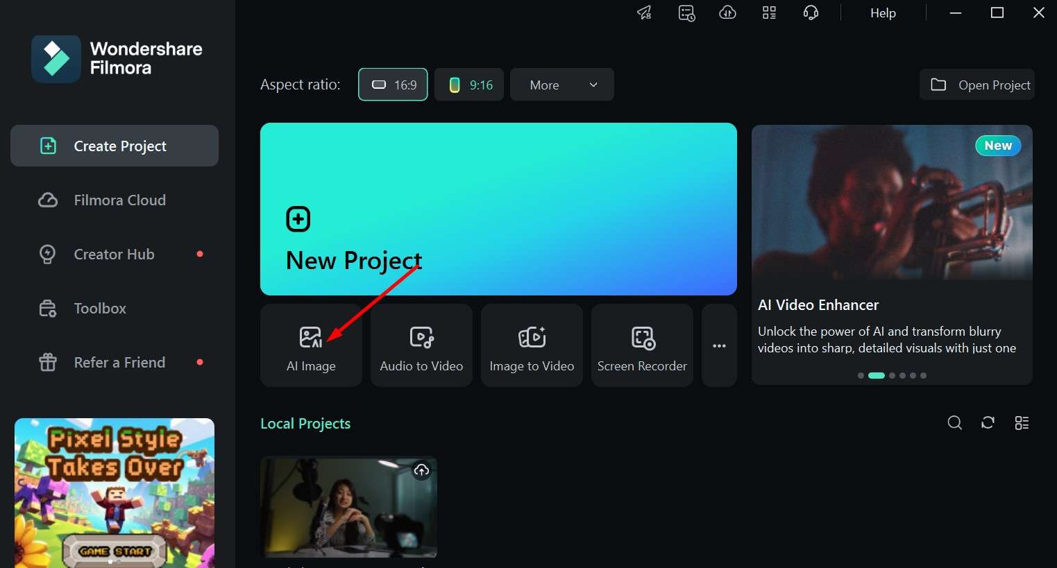 filmora ai image feature