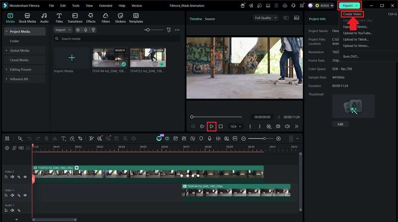 preview and export