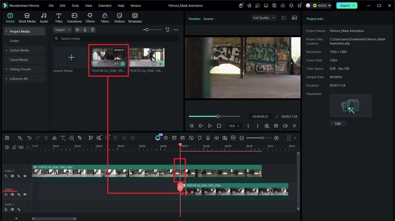 add the second clip