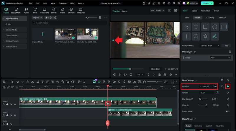 create the first keyframe