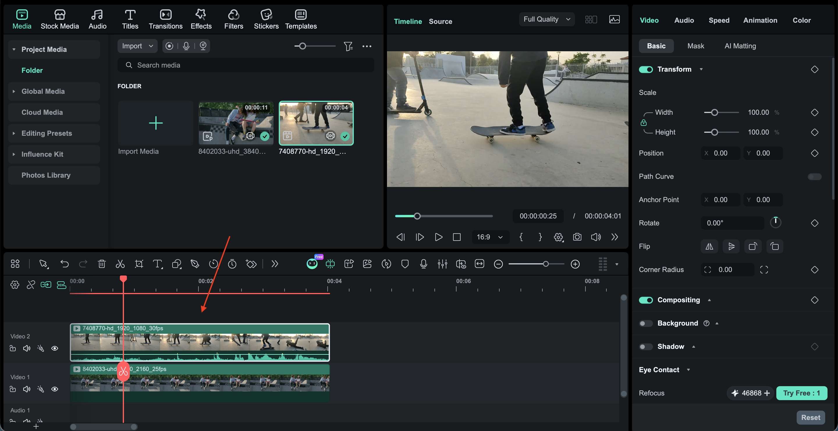 import and drag your video