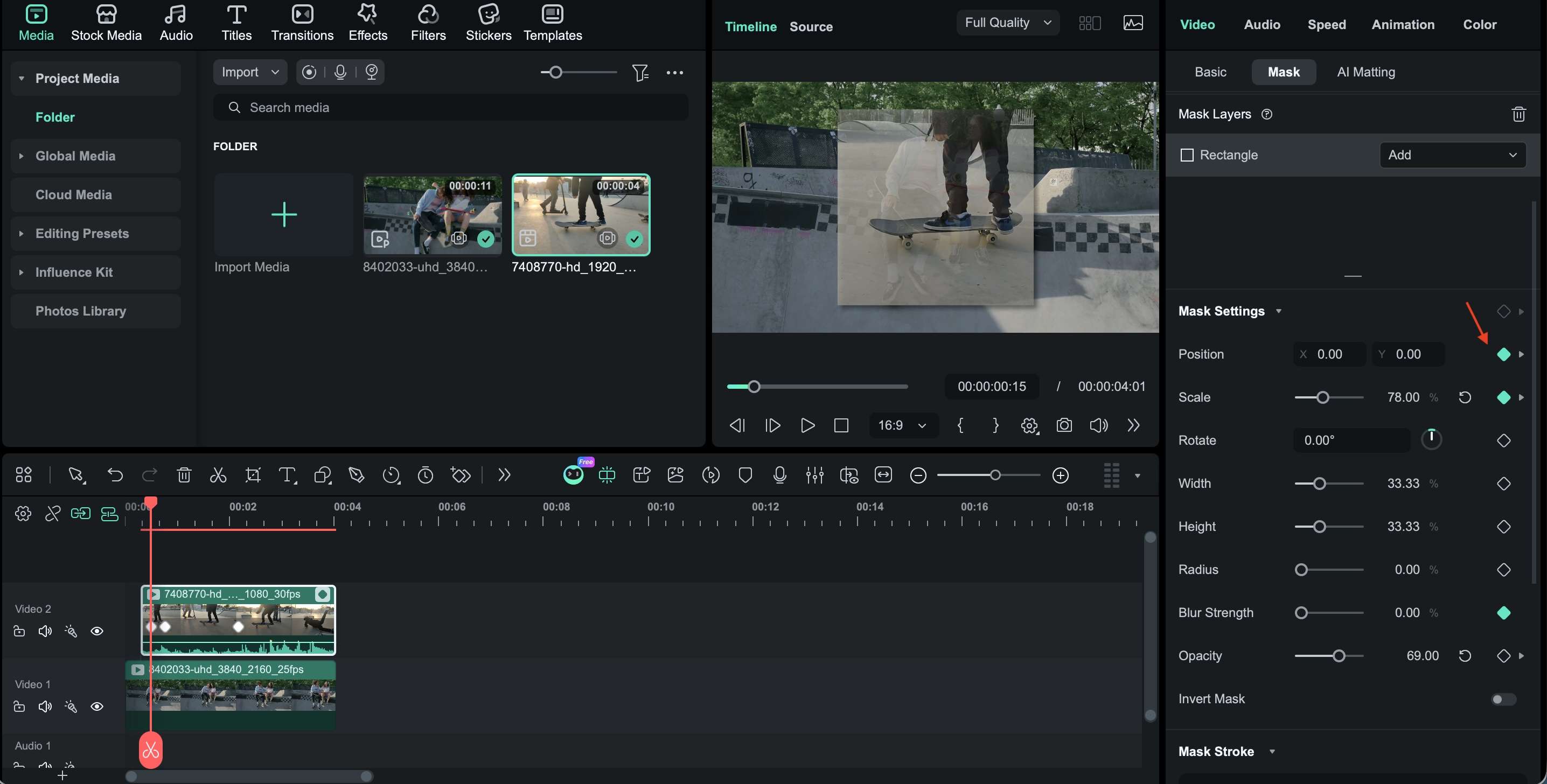 apply keyframes as needed