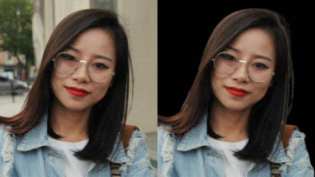 ai portrait cutout result comparison gif