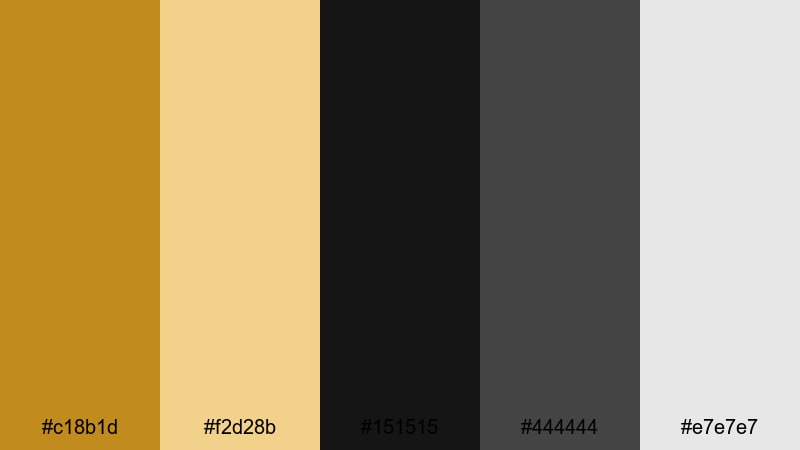 matte branding block yellow ochre color palette with hex codes
