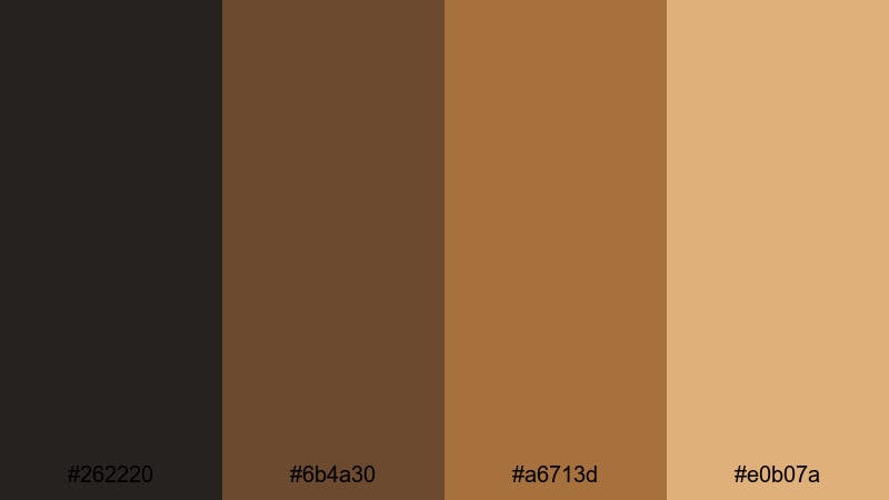 matte interface bronze brown copper color palette with hex codes