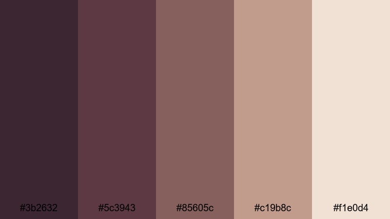 mauve leather minimal purple brown color palette with hex codes