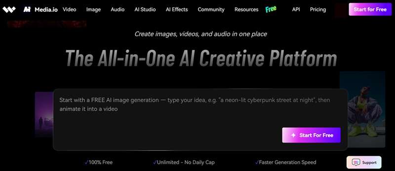 media io web homepage