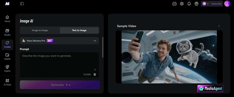 media io ai image features
