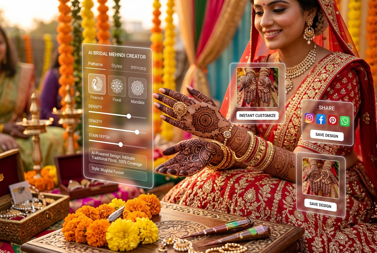 Visualize bridal mehndi design with AI