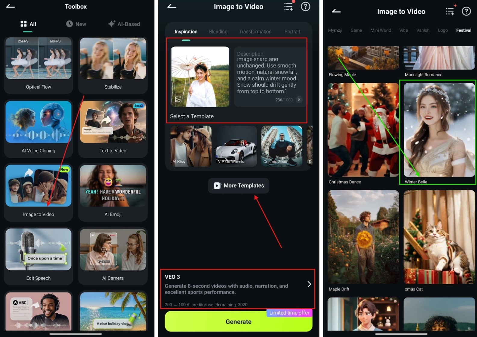 creating meitu ai snow image