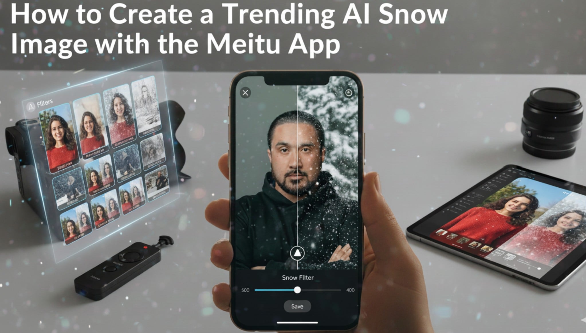 create meitu AI snow image