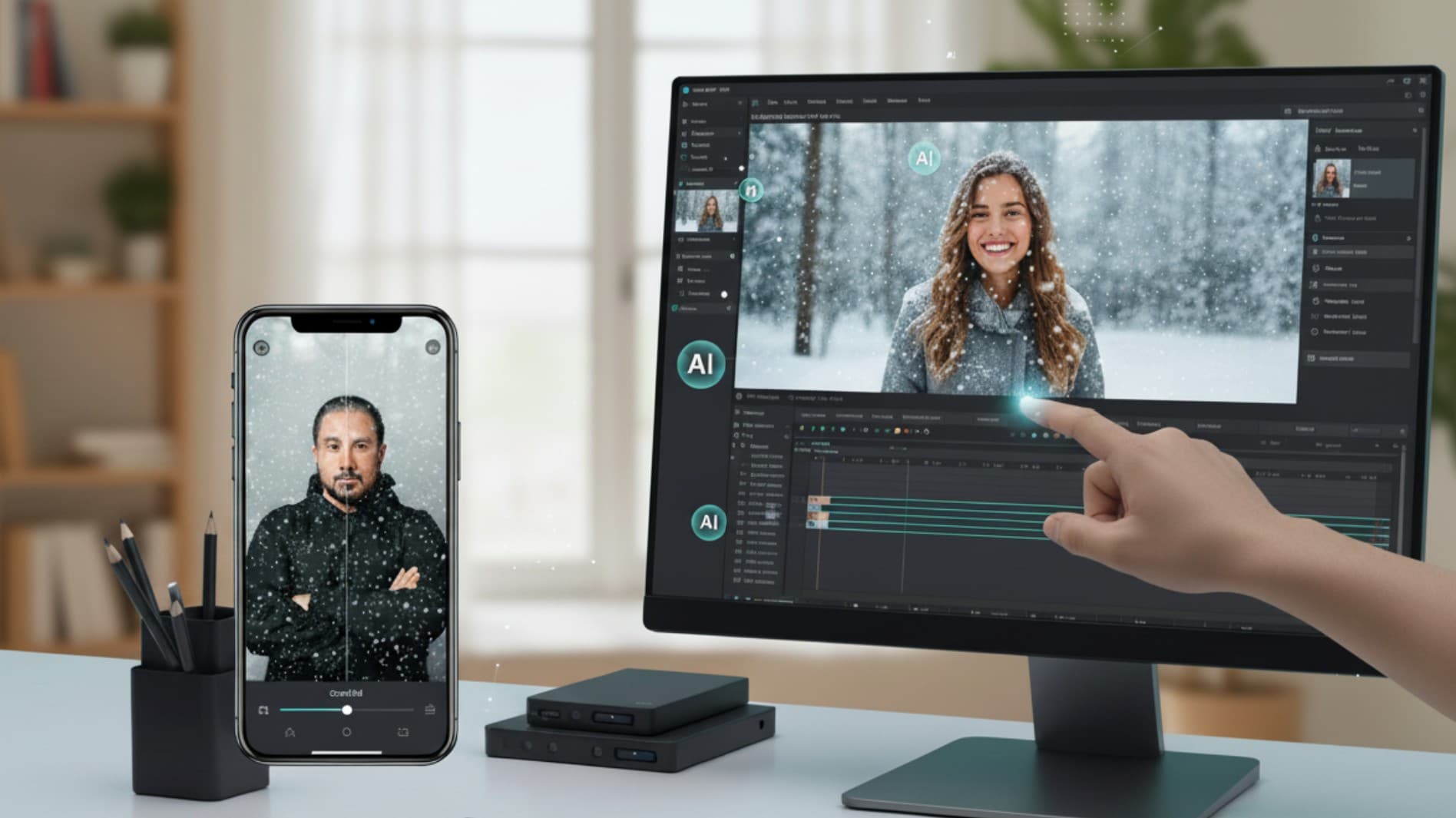 create snow images and videos