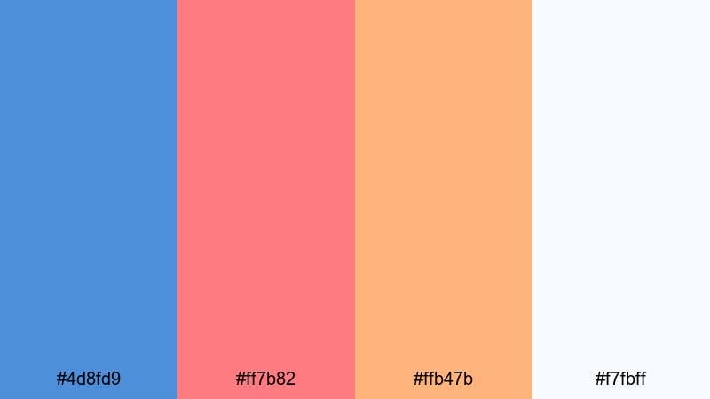 mellow aurora drift blue red orange color palette with hex codes