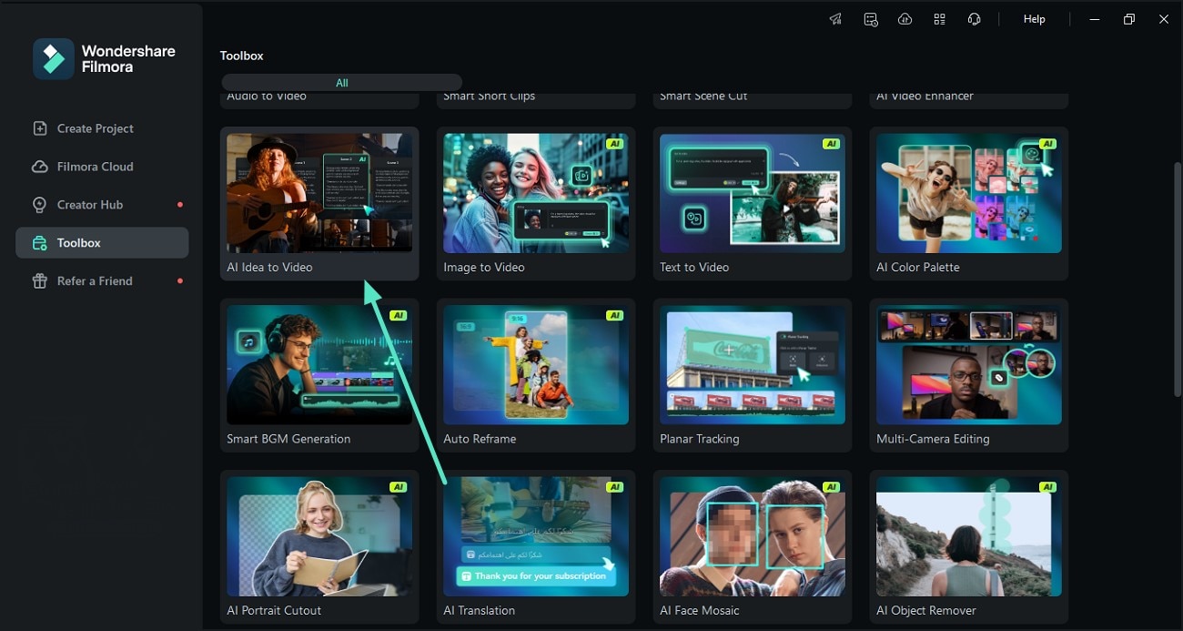 choose filmora idea to video