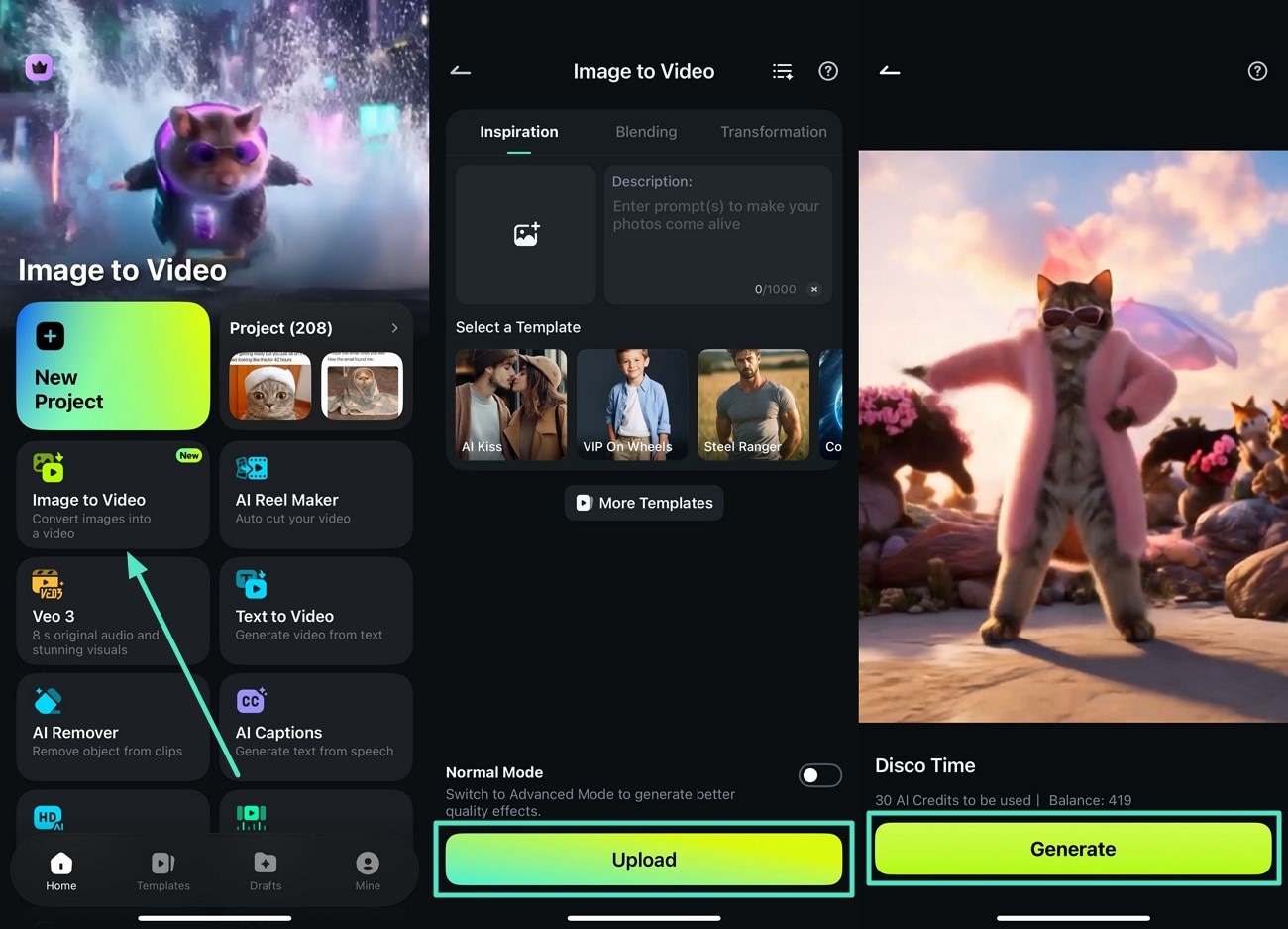 filmora app image to video