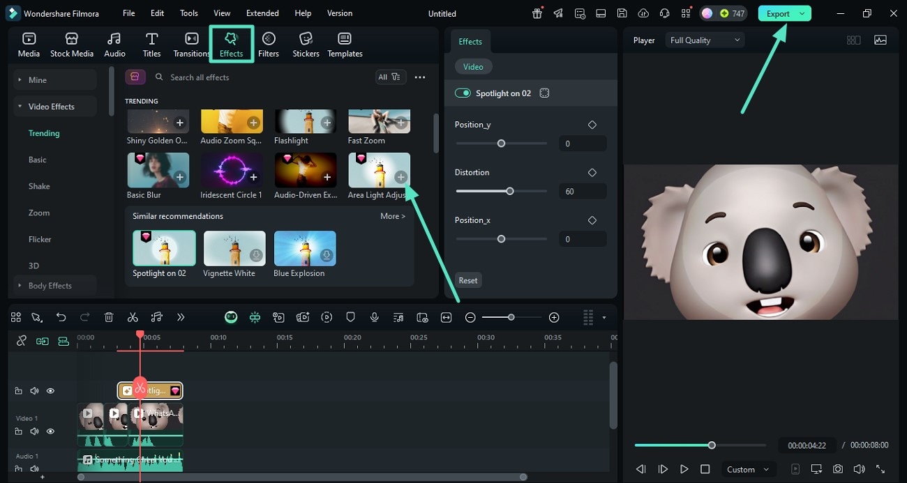 apply effect export results