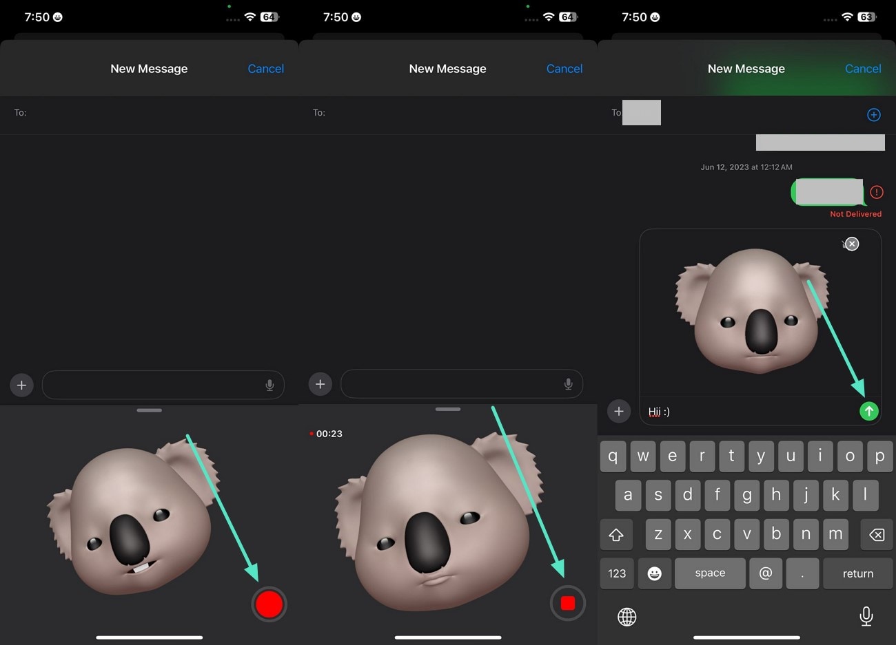 record memoji video and send