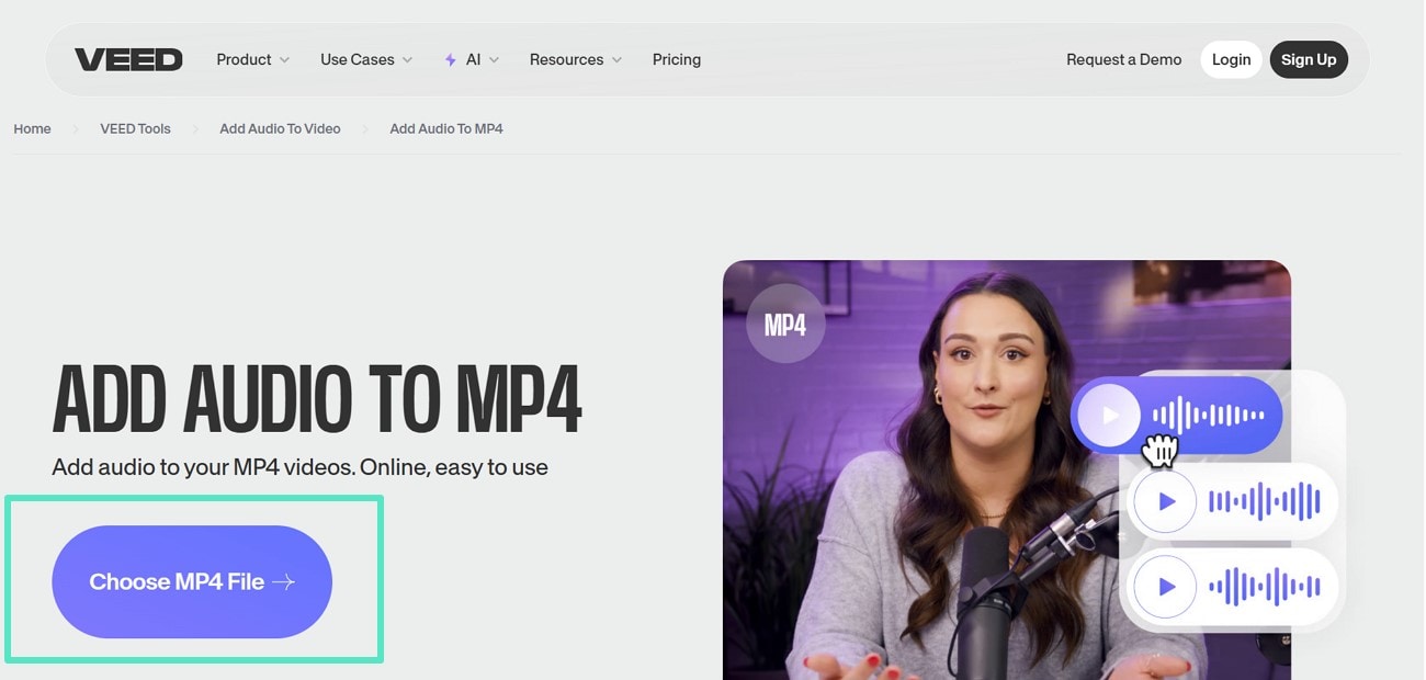 choose mp4 file veed