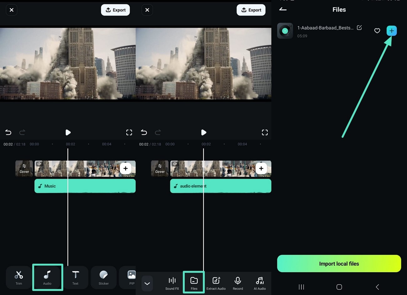 add music audio file