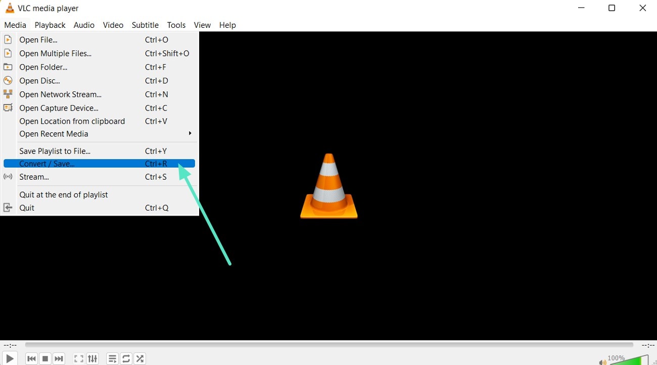convert and save tab vlc launch