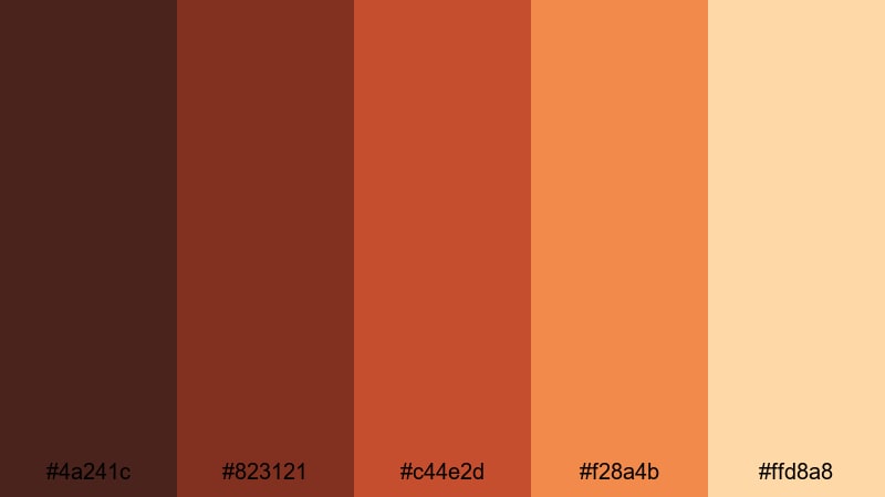 mesquite ember fade cowboy color palette with hex codes
