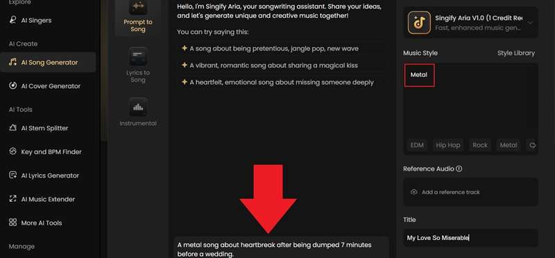 make metal music with signify ai