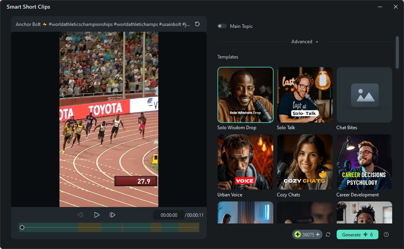 filmora smart short clips