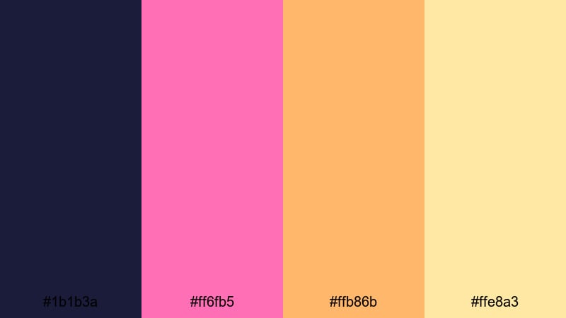 miami deco sunset art deco color palette with hex codes