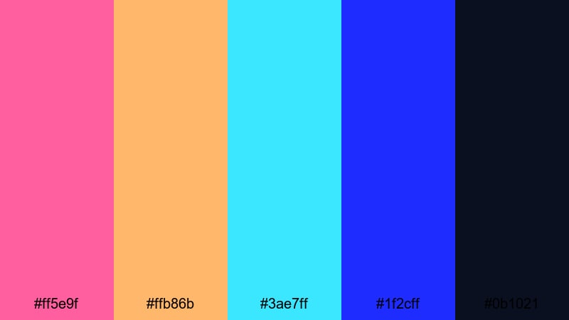 miami gridlines retro 80s color palette with hex codes