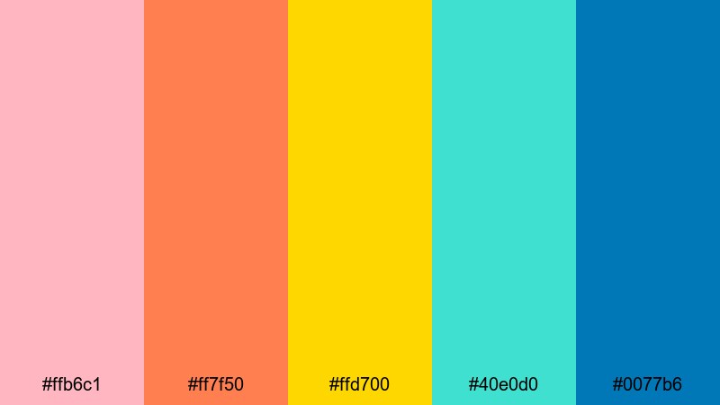 miami roller rink retro color palette with hex codes