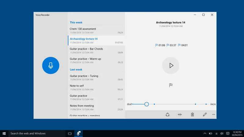 record audio using microsoft sound recorder windows 10