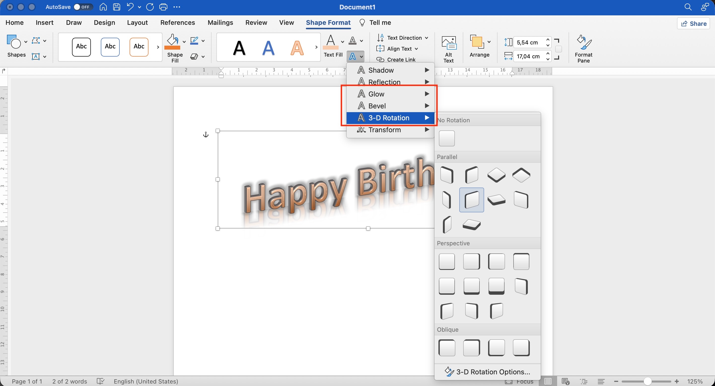 select glow, bevel, or 3d effect