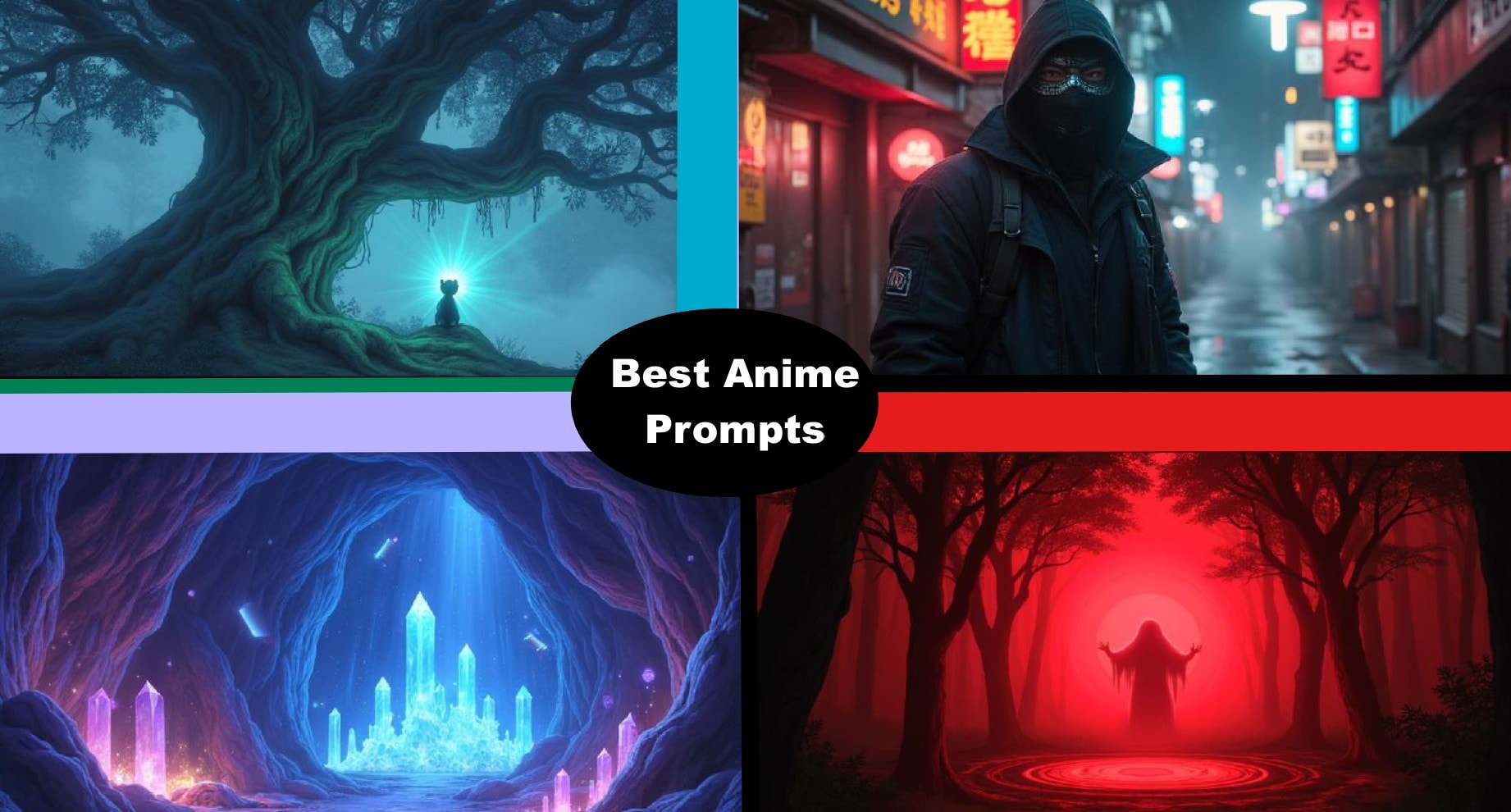 diverse anime prompts midjourney