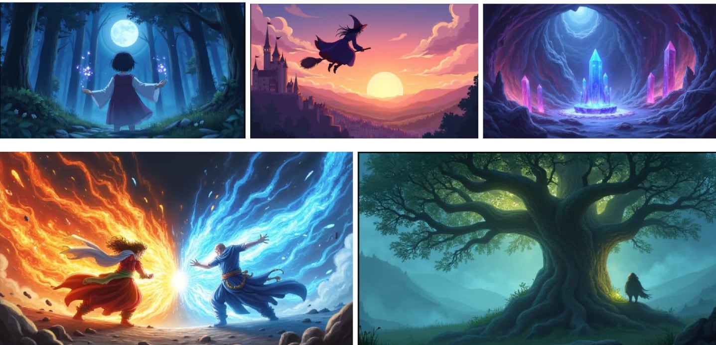 fantasy and magic anime style