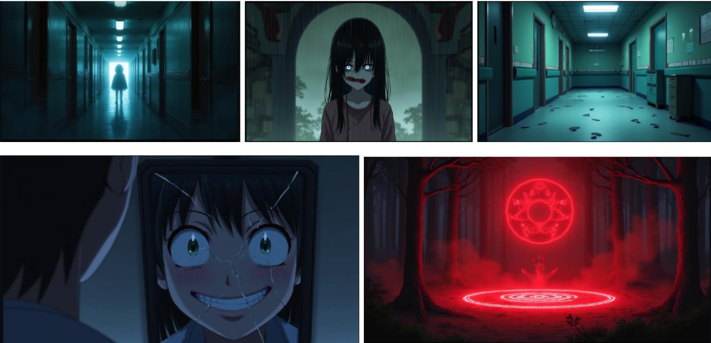 dark horror anime style