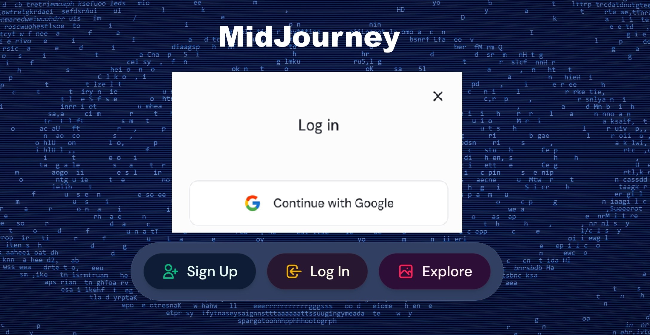 login to midjourney with google
