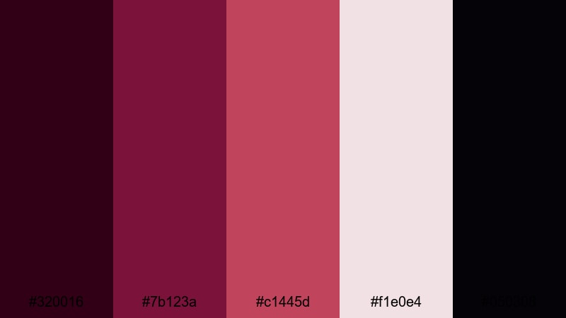 midnight cabernet glow wine burgundy color palette with hex codes