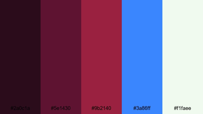 midnight cabernet pop wine red color palette with hex codes