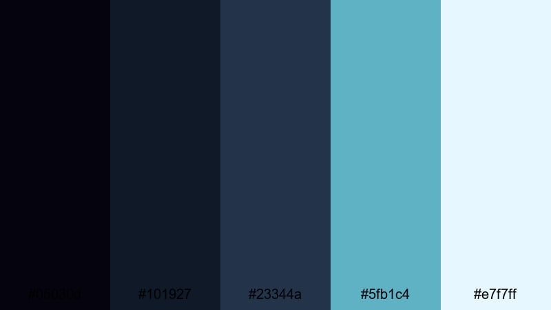 midnight cabin lights aurora borealis color palette with hex codes