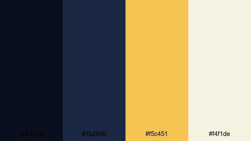 midnight cake sparklers birthday color palette with hex codes