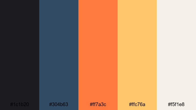 midnight camp neon cowboy color palette with hex codes