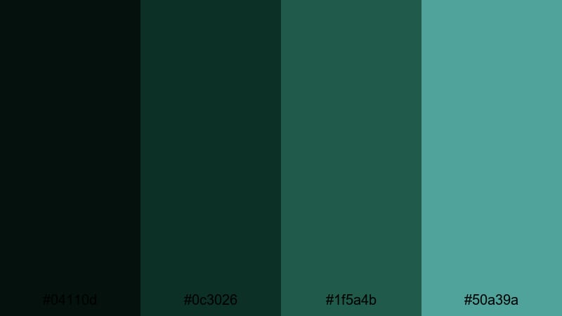 midnight canopy glow rainforest color palette with hex codes