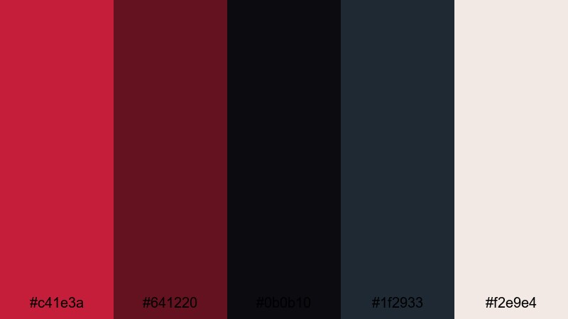 midnight cardinal ember cardinal color palette with hex codes