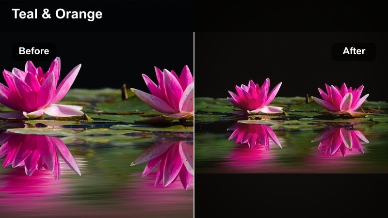 Cinematic night TikTok clip using a teal and orange midnight cinema filter