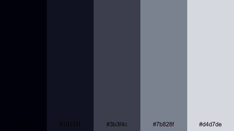 midnight city skyline black silver color palette with hex codes