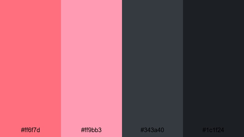 midnight coral accent coral color palette with hex codes